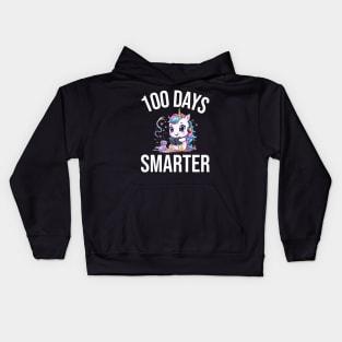 100 days smarter Unicorn 100th day of school Kindergarten Kids Hoodie